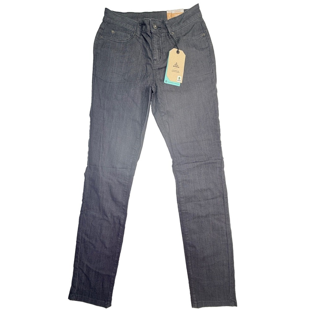 prAna Kayla High Rise Jeans Women's 2 Short Gray Stretch Denim NWT 26x30